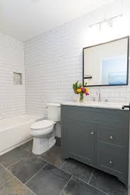Black Bathroom Vanity With Marble Top East Austin Modern Farmhouse Just Completed Black Bathroom Floor Slate Bathroom Floor Slate Bathroom