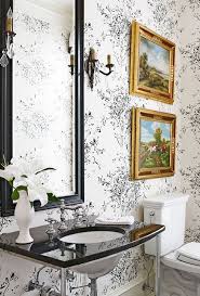 Black And White Wallpaper For Small Bathroom Powder Room Stylish Bathroom Traditional House Powder Room