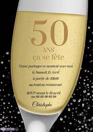 Invitation Anniversaire 50 Ans Avec Un Grande Flute A Champagne Avec Des Bulles Sur Invitation Anniversaire 50 Ans Bulles De Champagne Invitation Anniversaire