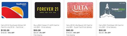 This gift card may be used or applied for purchases at any forever 21, xxi forever, forlove21, f21red store, and forever under $10 stores in the u.s. Ebay 150 Southwest Gift Card For 135 And More Deals For Sephora Ulta Babies R Us Forever21 Thinkgeek Doctor Of Credit