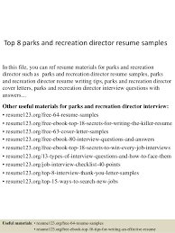 Top 8 Parks And Recreation Director Resume Samples