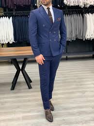 Mens burgundy and white bold gangster pinstripe double breasted burgundy suit. Buy Navy Blue Slim Fit Double Breasted Pinstripe Suit By Gentwith Com