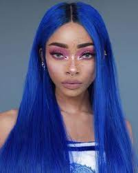 These real human hair wigs fit average, large and petite head sizes. Royal Blue Long Remy Human Hair Lace Front Wig For Women Pastel Blue Hair Metallic Hair Blue Hair
