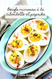 Oeufs Mimosas A La Ciboulette Et Paprika Recettes Recette En 2020 Recettes De Cuisine Recette Recette Oeuf