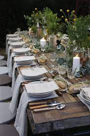 Dinner party table setting most of the dinner party will happen at the dining table, so plan the presentation of the dining room , table decorations and individual place settings with care. Gorgeous Garden Party With Lzf Lamps Party Table Settings Beautiful Table Settings Table Settings