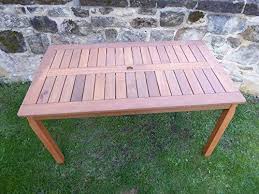 Dalmation mono black and white print sun garden parasol. Uk Gardens 6 Seater Wooden Garden Dining Table With Parasol Hole 140 X Uk Gardens Co Uk