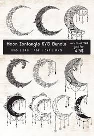 Crescent moon clipart free download! Moon Zentangle Doodle Art Svg Bundle Moonzentangle Crafter Svg Vector Decorative Cutfile Moonsvg Mo In 2020 Moon Tattoo Designs Floral Moon Owl Tattoo Design