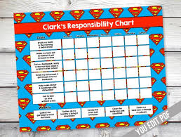 Superman Chore Chart Boys Reward Chart Responsibility Chart Weekly Chore Chart Behavior Chart Chore Chart For Kids You Edit Pdf