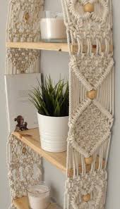 Maybe you would like to learn more about one of these? Unique Handmade Macrame Triple Hanging Shelf Wall Boho Chic Vintage Home Decor Floating Wood Modern Crochet Rack Buy Online In Indonesia At Desertcart Id Productid 100238126