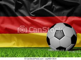 Deutsch flagge | deutschland flagge, fahnen. Deutsche Flagge Und Fussball Auf Dem Grunen Rasen Canstock