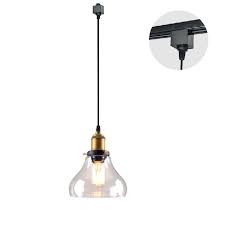 1 Light H Type Track Light Pendants 3 3 Feet Cord Restaurant Chandelier Decorative Instant Pendant Light Industrial Factory Pendant Lamp Bulb Not Included Clear Glass Shade Nunu Lamp Online Shopping