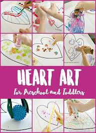 Heart Art For Preschool And Toddlers Valentine Art Projects Heart Art Projects Open Ended Art