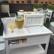 Rustic Wooden Cooler Bar Cart Outdoor Beverage Station Etsy Wooden Cooler Outdoor Bar Cart Outdoor Cooler
