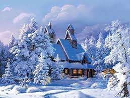 Winter cabin cozy cabin snowy woods winter schnee image nature log cabin homes log cabins cabins and cottages cabins in the woods. Snowy Cabin In The Woods Landscape Paint By Number Numeral Paint