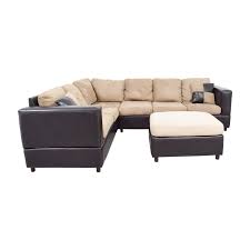 Based on screen resolution, fabric shades and dye lots may vary. 66 Off Jennifer Furniture Jennifer Furniture Brown Leather And Tan Micro Suede L Sectional With Ottoman Sofas