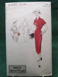 Vogue 4107 Vintage Fabric Patterns Sewing Pattern Design Retro Pattern
