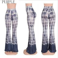 Black And Blue Tie Dye Pants Tie Dye Style Pattern Bell Bottom Pants Pattern Fashion Fashion Elastic High Waist