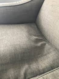 Take a sheet of painter's plastic and spread it out. Diy Couch Cushion Fix The Dabbling Crafter