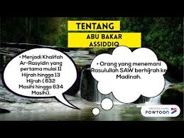 Beliau pada awalnya digelar abdul kaabah (hamba kaabah) tetapi selepas pengislamannya, beliau menukar namanya kepada abdullah. Biodata Saidina Abu Bakar Assiddiq Youtube