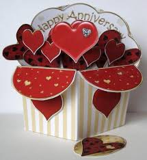 Inspirational cards card design pop up cards paper crafts creative cards homemade cards paper crafts cards cardmaking cards handmade. 3d Anniversary Hearts Diagonal Rubber Band Pop Up Box Card Photo By Margaret Mccartney