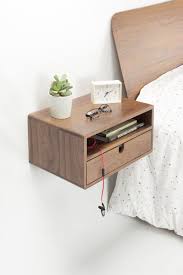 Walnut Floating Nightstand Bedside Table Drawer In Solid Walnut Mid Century Modern Floating Nightstand Patterned Furniture Bedside Table Drawers