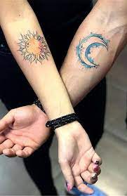 Google Image Result For Https Www Thetrendspotter Net Wp Content Uploads 2019 07 Sun And Moon Tattoo J Friend Tattoos Matching Couple Tattoos Moon Sun Tattoo