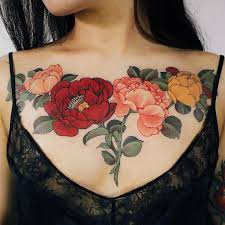 Flower Tattoo Idea Tattoos For Women Flowers Chest Tattoos For Women Chest Piece Tattoos