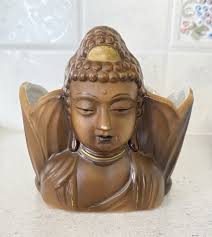 Small VTG Planter Buddha Head. Plants, Air Plants, Zen Garden. Crafts, NC  bottom