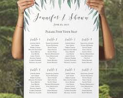Personalized Wedding Seating Chart Table Romantic Garden