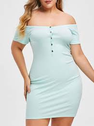 rosegal plus size off shoulder mini bodycon dress