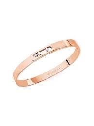 Available in white and rose 18k gold,diamonds (0.1 ct g/vs). Messika Move Joaillerie 18k Rose Gold Diamond Medium Bangle Modesens