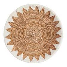 White And Natural Banana Bark Woven Disc Wall Decor Basket Wall Decor Baskets On Wall Wall Decor