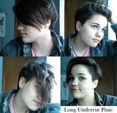 Long Undercut Pixie Shaved Sides Reversible Androgynous Haircut Idea Undercut Hairstyles Short Hair Styles Pixie Undercut Hairstyles Women