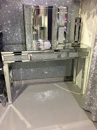 Find stylish home furnishings and decor at great prices! Stunning Diamond Crush Dressing Table Mirror X2f Console Table Mirror Diy Mirrored Furniture Mirrored Console Table Mirrored Bedroom Furniture