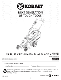 Following dale's lead i'm writing a review of our new cordless electric kobalt lawn mower. Kobalt Km2040x 06 User Manual Pdf Download Manualslib