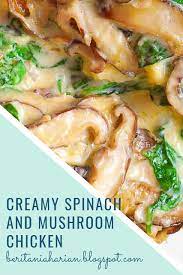 Creamy Spinach And Mushroom Chicken Resep Masakan Makanan Resep Makanan Penutup Mudah