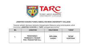 Kolej yayasan saad 67 km. Tunku Abdul Rahman University College Taruc Pembantu Tadbir Pensyarah Pegawai Dll Jobcari Com Jawatan Kosong Terkini