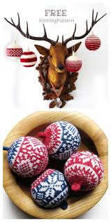 3.5mm and 4.5mm crochet hook 8ply yarn in 2 different colours (main colour and contrast colour) toy stuffing yarn needle scissors hot glue cotton string. 12 Knit Christmas Bauble Ornament Free Knitting Patterns Knitting Pattern