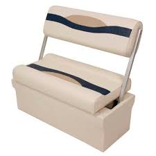 Comfortable bench seat that fits snuggly between inflated tubes. 2 Person Bench Seat Sh17 Veada Industries For Pontoon Boats With Reversible Backrest With Storage