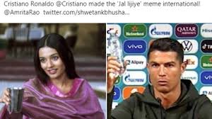 Cristiano ronaldo movies and tv shows. Amrita Rao Reacts To Cristiano Ronaldo Made Jal Lijiye Meme International Post Trending Hindustan Times