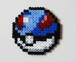 Dessous De Verre Perle Pokeball Hama Par Crackbraincrafts Sur Etsy Mario Characters Hama Pokeball