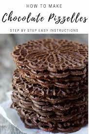 This Chocolate Pizzelle Recipe Will Be A Delicious Addition To Your Christmas Cookie Recipe Box Chocolate Pizzelle Recipe Pizzelle Recipe Dessert Recipes Easy