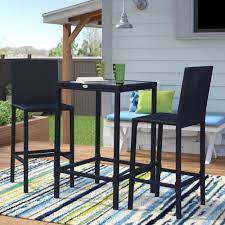 When shopping for outdoor dining tables, start with size and placement.find the perfectly sized dining tables for you with our fantastic selection of tables and chairs, bistro sets and outdoor dining sets.find the perfect place to dine on balconies or. Ivy Bronx Hadlee Square 2 Person 24 Long Bar Height Dining Set Reviews Wayfair