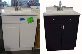 Set of four kitchen cabinets, two base and two upper, in white. Visit To Habitat For Humanity Restore A Peek Inside My Head Pretty Handy Girl