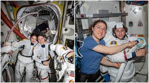 Reuse of this image is governed by nasa's image use policy. Female Nasa Astronauts Honored For Record Breaking Space Walk Guinness World Records