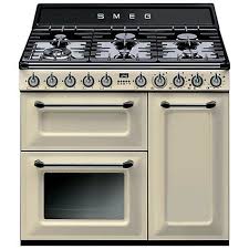 smeg victoria dual fuel range cooker 90cm wide gloss black range cooker freestanding cooker dual fuel range cookers