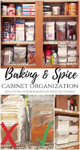 Get more mileage out of your kitchen cabinets with some creative dishware rearranging. Baking And Spice Cabinet Organization Tips January Pinterest Challenge My Pinterventures