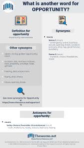 Synonyms For Opportunity Thesaurus Net
