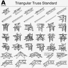 Triangular Truss Standart 008 3d Model Max Obj 3ds Fbx C4d Dxf Modular Steel Trusses Triangular