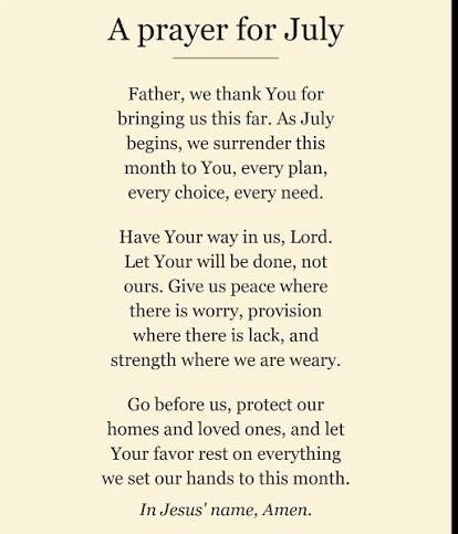 A #prayer for #July